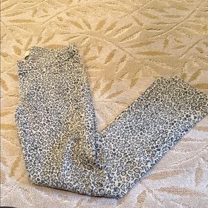PAIGE Gray Leopard Print Skinny Jeans